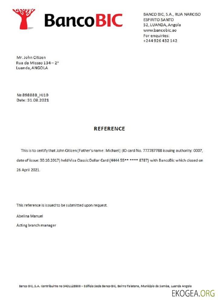 Référence Angola , Bancobic , closure